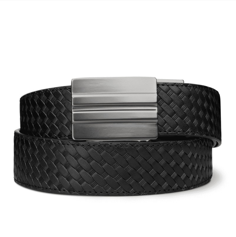 Kore Essentials X2 Gunmetal Buckle with BasketWeave 1.5" Micro Adjustable Ratcheting Gun Belt