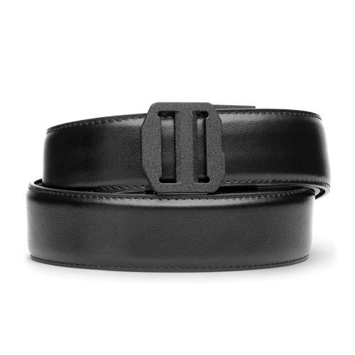 Kore Essentials-EXECUTIVE PROTECTION BLACK LEATHER BELT 1.5