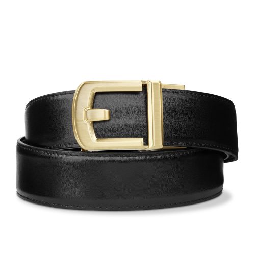 Kore Essentials-EXECUTIVE PROTECTION BLACK LEATHER BELT 1.5