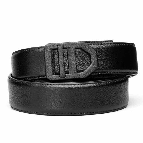 Kore Essentials-EXECUTIVE PROTECTION BLACK LEATHER BELT 1.5